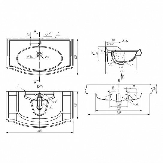 Раковина мебельная Лоренцо 1000 Florentina	10 220 01000 001