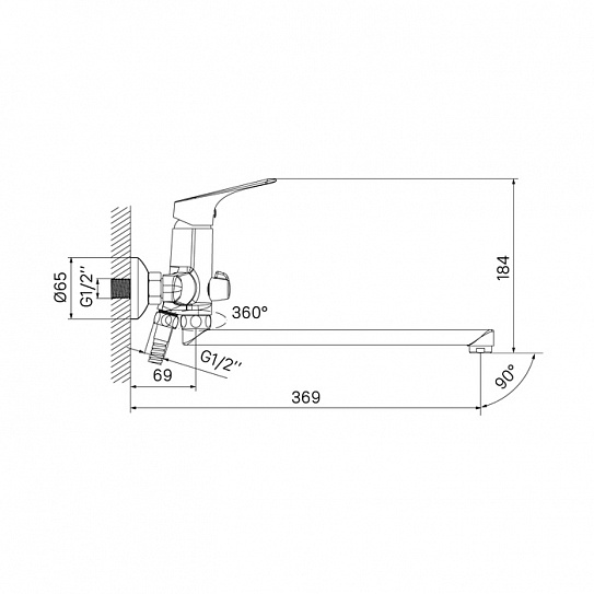 Смеситель для ванны Iddis Vinsente VINSBL2i10WA