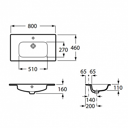 Раковина мебельная Aquaton Victoria-N UniK 800  732799C000