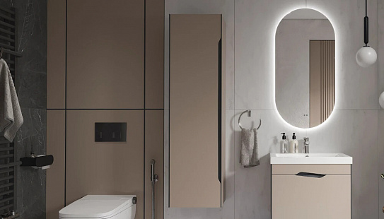 Шкаф для ванны навесной Velvex Krona 400 серый камень