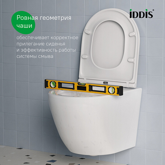 Подвесной унитаз с инсталляцией и клавишей смыва белой, Basic, IDDIS, BASBQ03i73