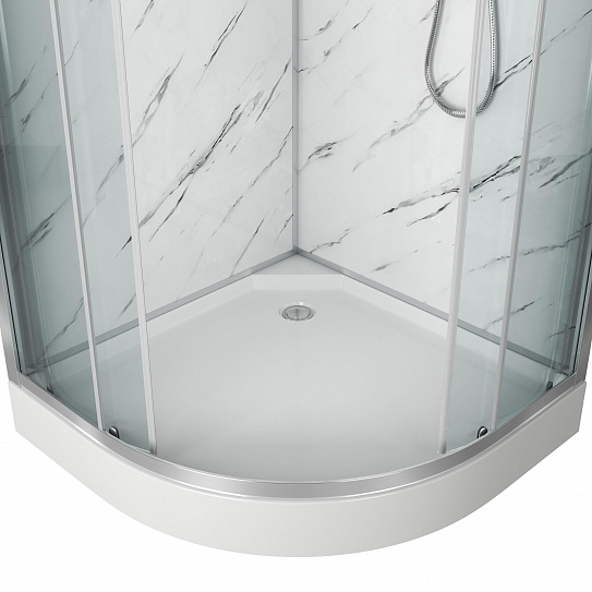 Душевая кабина 100x100 угловая низкий поддон, Niagara NG-7702M четверть круга