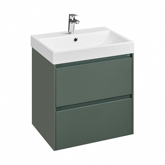 Тумба с раковиной Roca Ona 600 A857613513 2 ящика,зеленый матовый