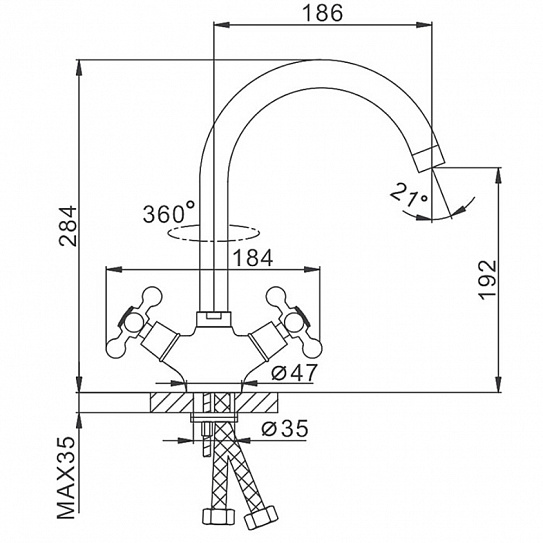 Смеситель для кухни Frap F4019-5