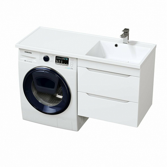 Тумба подвесная под стиральную машину 2 ящика MIRSANT Soho Quadro 60/1 УТ000095716
