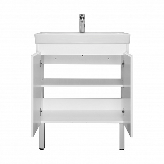 Тумба с раковиной AQUATON Сканди Doors 70 белый глянец/белый матовый 1A278901SD010