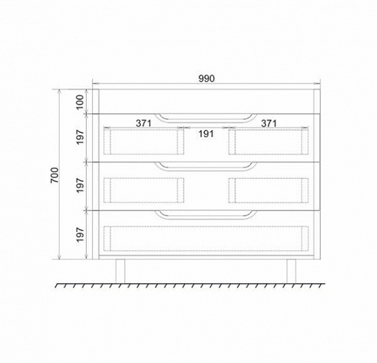 Тумба напольная MIRSANT Soho Quadro 100 (под раковину Deep-100 код 262517) УТ000043903