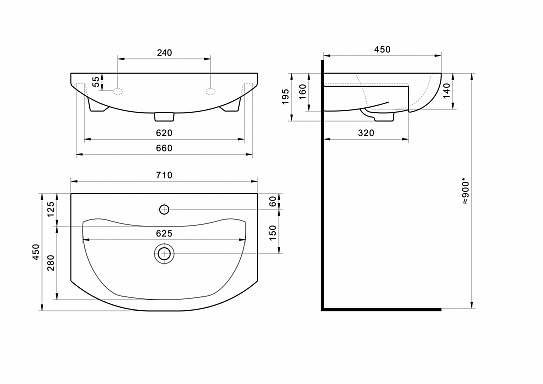 Тумба с раковиной Aquaton Бекка PRO 70 белый, дуб сомерсет 1A208701BAC20