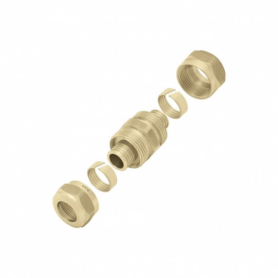 Соединитель двухсторонний свинчиваемый латунный 18x2,5 9014.17