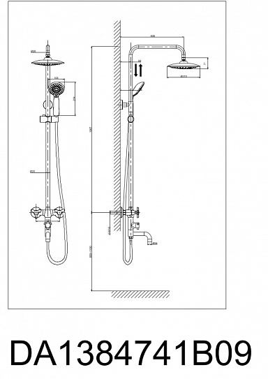 Душевая система D&K Hessen.Goethe DA1384741E09 хром