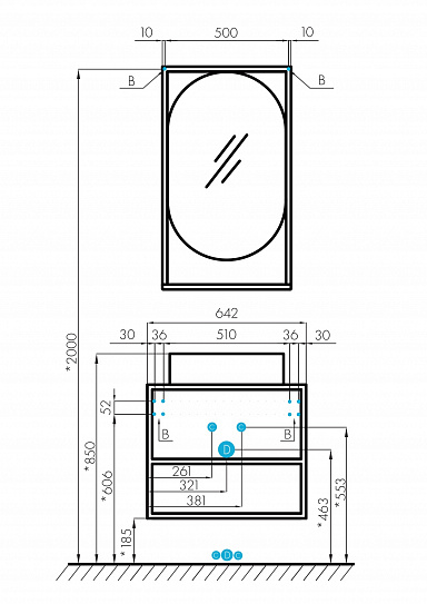 Тумба под накладную раковину Aquaton Лофт Фабрик 65 дуб эндгрейн 1A242301LTDU0