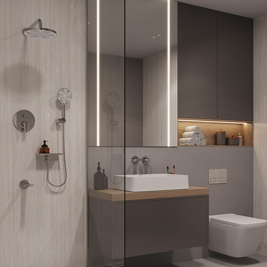 Кронштейн для верхнего душа в стену круглый, глянцевый хром, Dale Milardo, DALSB39M61