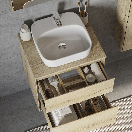 Раковина накладная 42 Одри Soft Aquaton 1WH501709 с полочкой