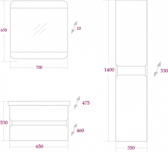 Шкаф пенал подвесной в ванную 35 см Оника Домино 35.10У белый