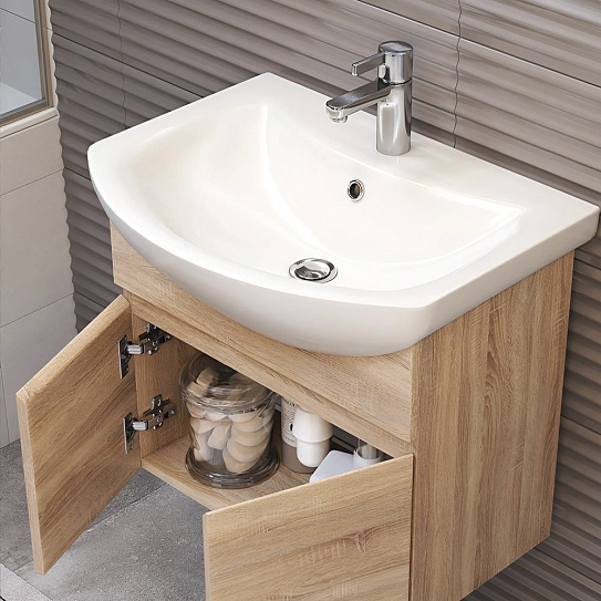 Раковина Santek Балтика 65 мебельная встраиваемая, полукруглая, керамика, 1WH207775