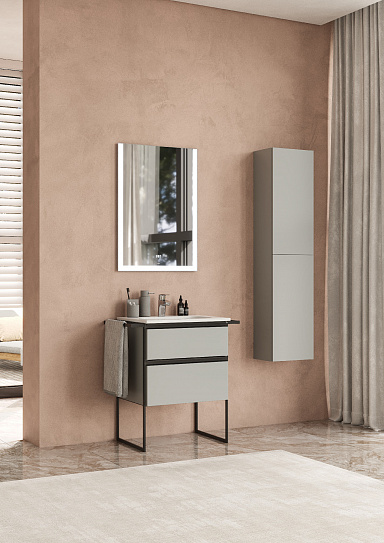 Тумба под раковину Roca Domi 60 2 ящика серый матовый ZRU9307873