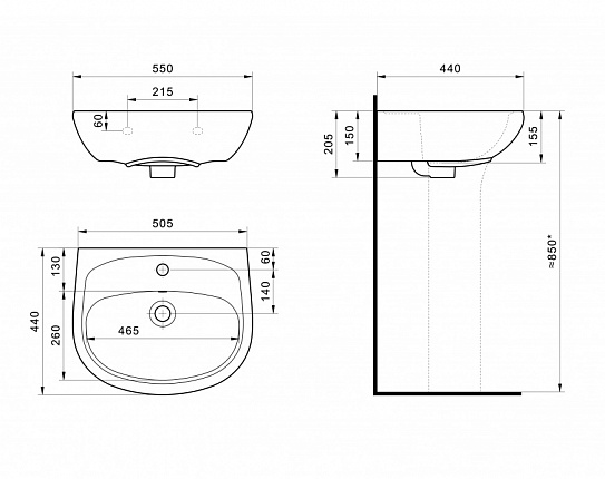 Раковина Santek Анимо 55 1WH110502