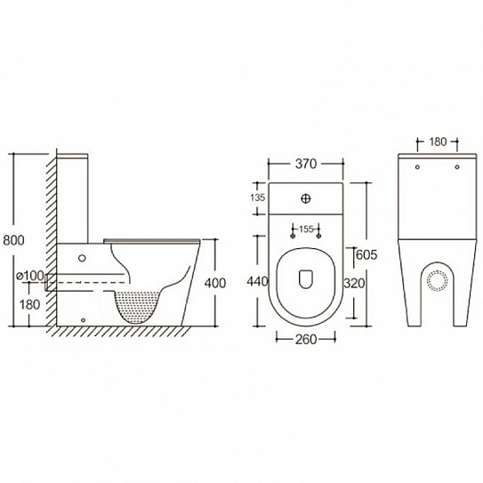 Унитаз компакт Cerutti SELLA MB сиденье с микролифтом, цвет черный матовый 9865