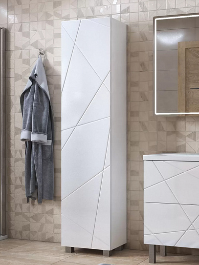 Шкаф пенал для ванной 45 см VIGO Geometry 450, белый