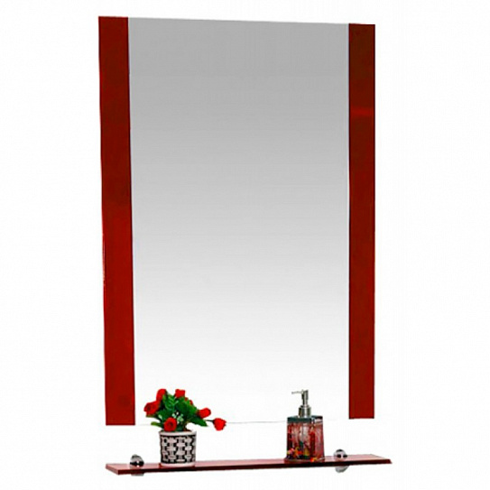 MISTY Эмилия -60 Зеркало красное с полочкой