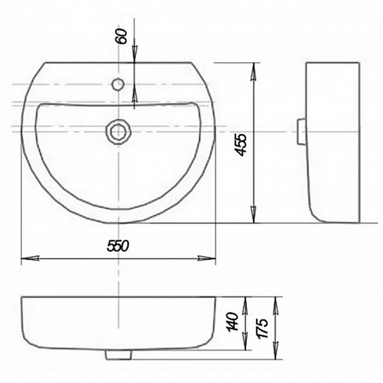 Раковина Sanita Luxe Best 55 BSTSLWB01