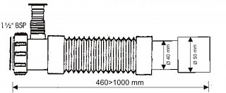 Гофра 1 1/2 McALPINE 1 м MRMF2-W с отводом