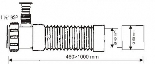 Гофра 1 1/2 McALPINE 1 м MRMF2-W с отводом