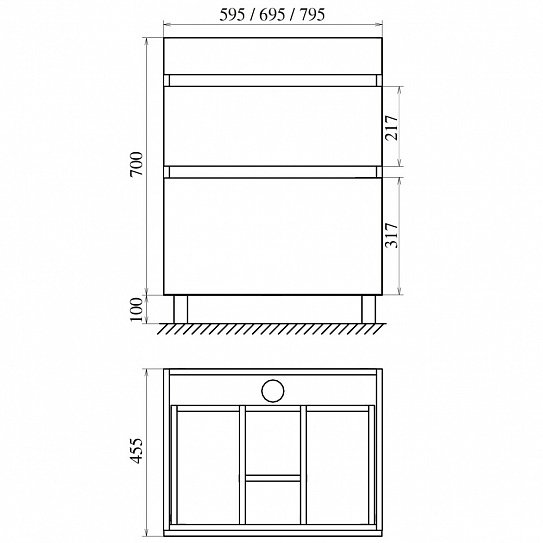 Тумба напольная MIRSANT Karelia 60 (под ум-к Simple 60, 269752)