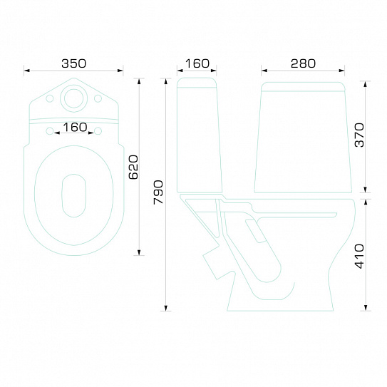 Унитаз-компакт Gesso "Премиум-2" белый (выпуск косой, сиденье термопласт микролифт) г. Волгоград
