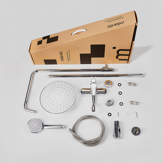 Душевая система с тропическим душем Milardo Stripe STRSB1FM06