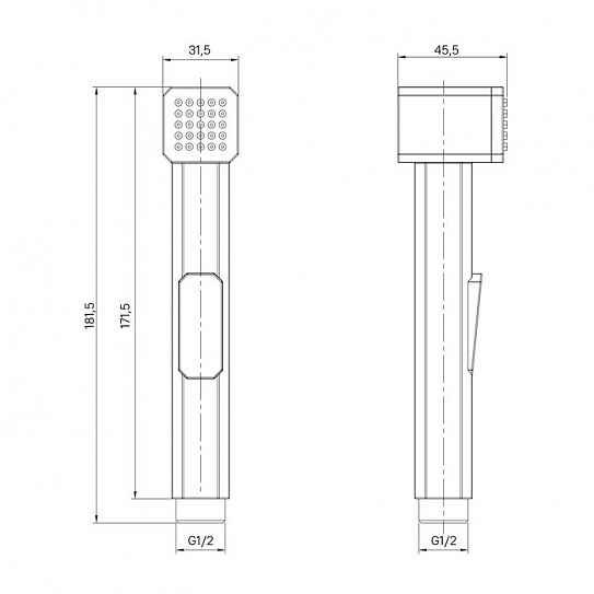 Гигиеническая лейка черная матовая Iddis Axes AXE1F1Bi20
