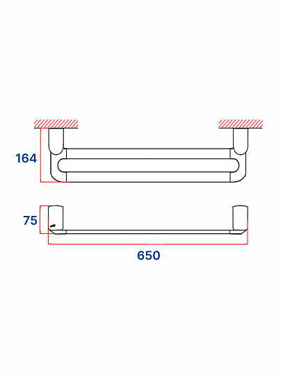 Держатель полотенец двойной VRI Baciano HG800315