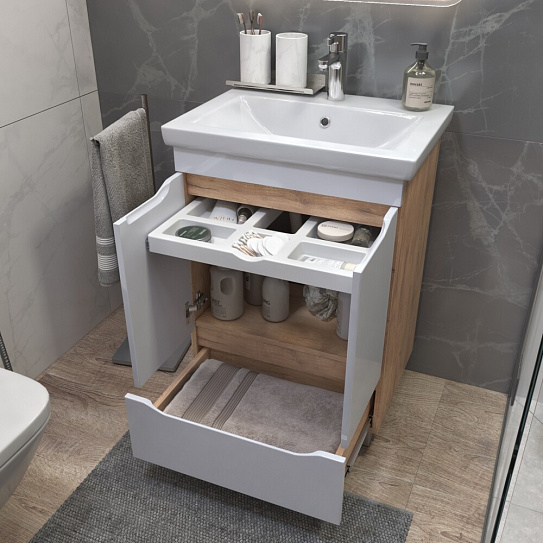 Тумба для раковины VIGO GRANI 600-2-1 дуб золотой