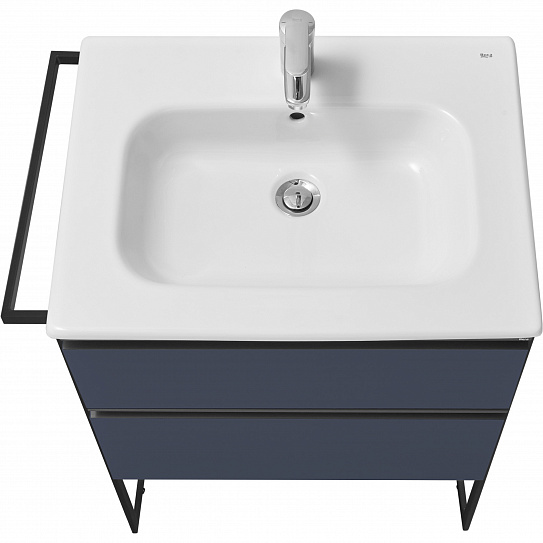 Тумба с раковиной Roca Domi 60 2 ящика ZRU9307867, синий матовый