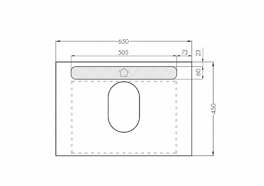 Тумба под накладную раковину Aquaton Лофт Урбан 65 серый графит, дуб орегон 1A254001LQX60