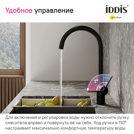 Смеситель для кухни с каналом для фильтрованной воды Iddis Pure PURBLFJi05