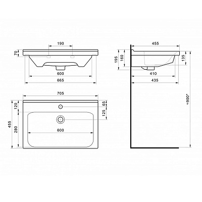 Раковина мебельная Santek Миранда 70 1WH302250