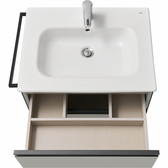 Тумба с раковиной Roca Domi 60 2 ящика серый матовый ZRU9307873