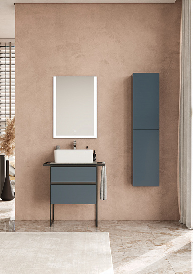 Тумба с раковиной Roca Domi 60 2 ящика ZRU9307867, синий матовый