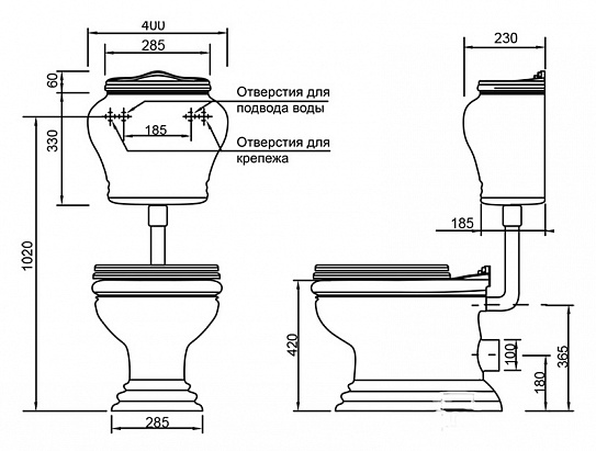Унитаз напольный с низкой трубой Migliore Milady BI