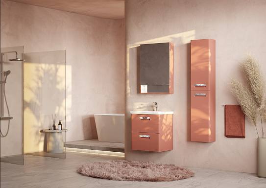 Тумба под раковину Roca The Gap Original 60, 2 ящика, терракота, ZRU9307837