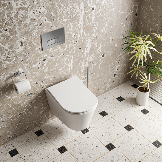 Унитаз подвесной безободковый торнадо D&K Bamberg DT1556516 микролифт