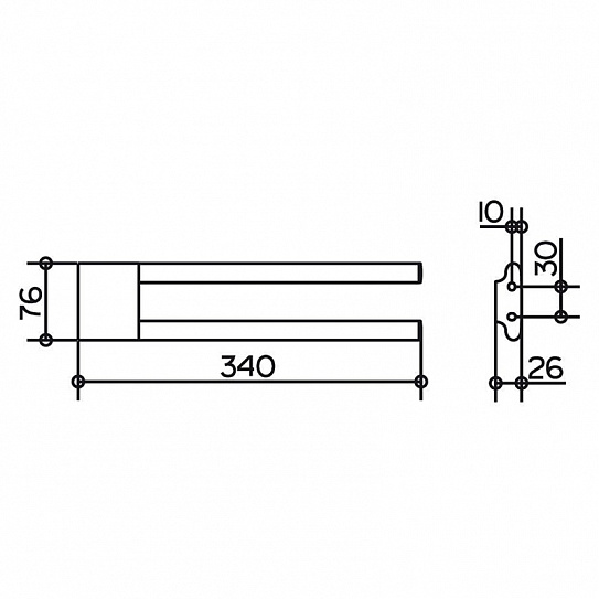Полотенцедержатель двойной KEUCO Edition 400 340 мм 11519010000