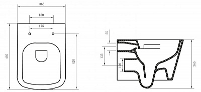 Чаша унитаза подвесного безободкового Belbagno ALBANO  BB120CHR
