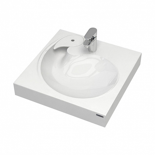 Раковина над стиральной машиной 60х60 Paulmark Winken PM740431, с комплектом, литьевой мрамор