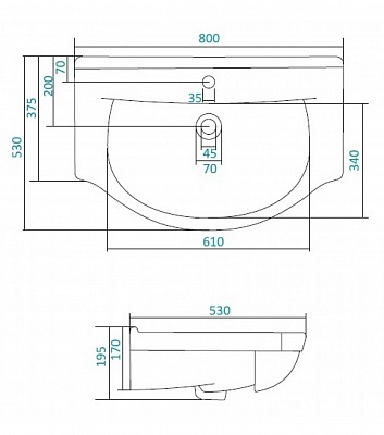 Раковина Santek Эльбрус 80 1WH109653