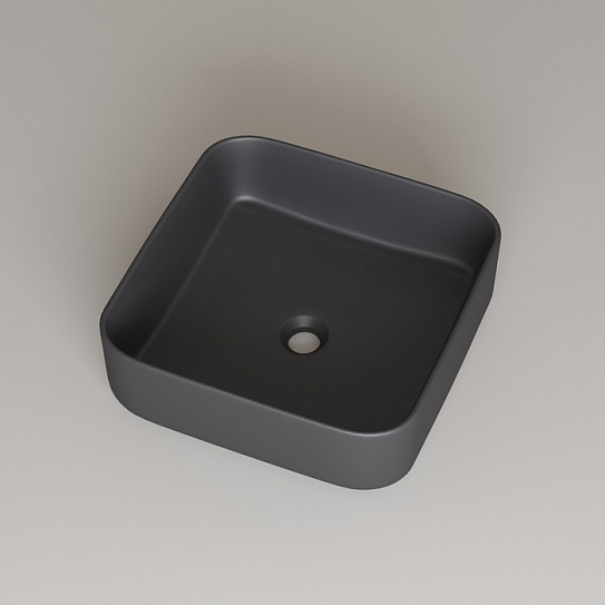 Раковина накладная 39 см Iddis Bridge BRIGM04i27 серый матовый квадратная