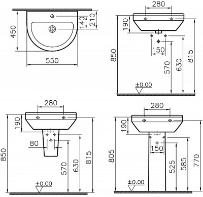 Раковина Vitra S50 5301B003-0001 55 см