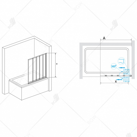 Шторка на ванну RGW SC-22