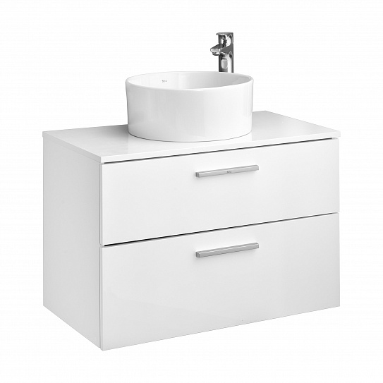 Тумба под раковину Roca Victoria 80 белый глянец 2 ящика A857470806
